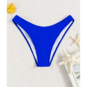 Brand New High Leg Bikini Bottoms Size Large Royal Blue Perfect for Summer